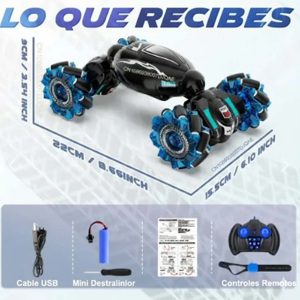 Carro a control remoto acrobático Stunt 4X4 sensor manual luz