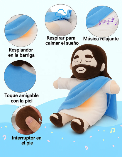 Peluche de Jesús que respira con música y luces