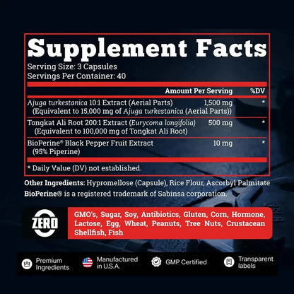 Turkesterona Old School 1500 mg 120 Cápsulas