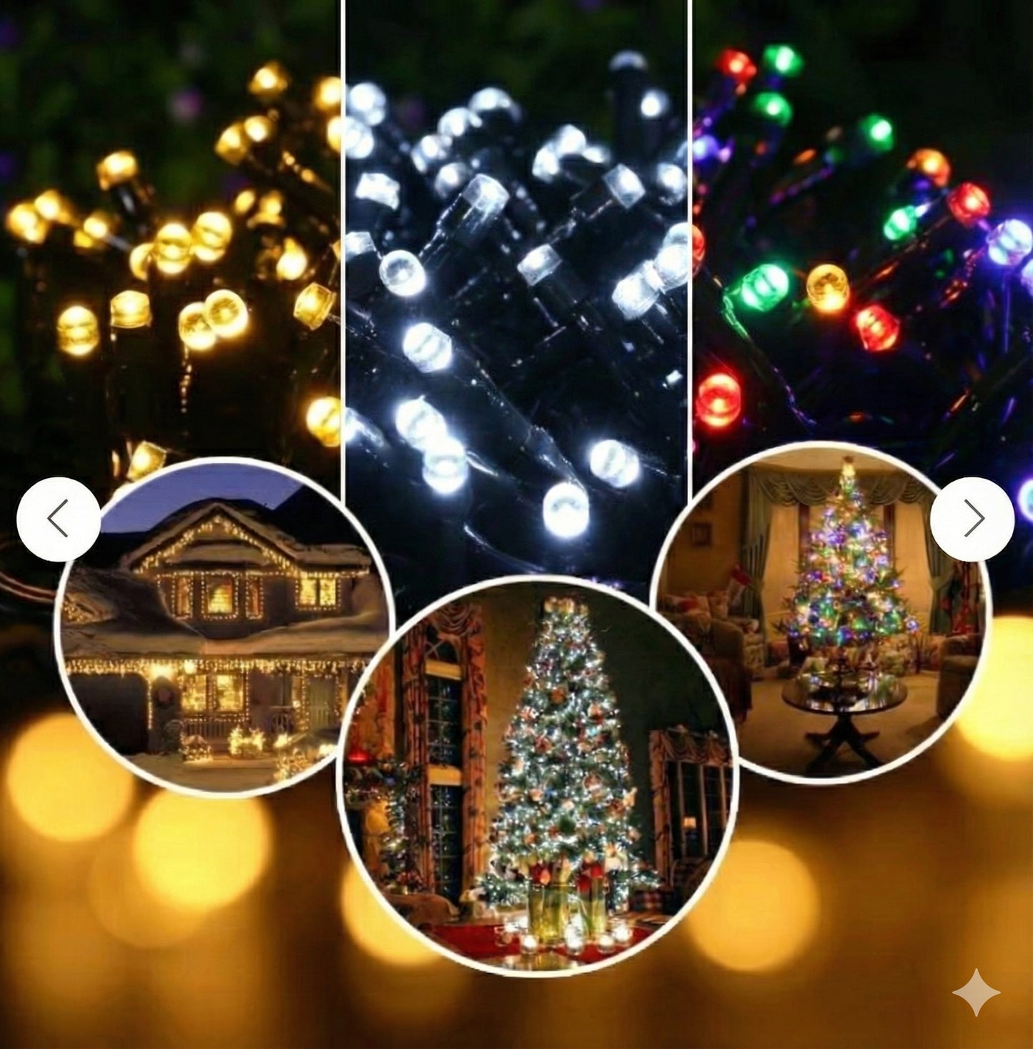 Luces De Navidad Led Solares 20m