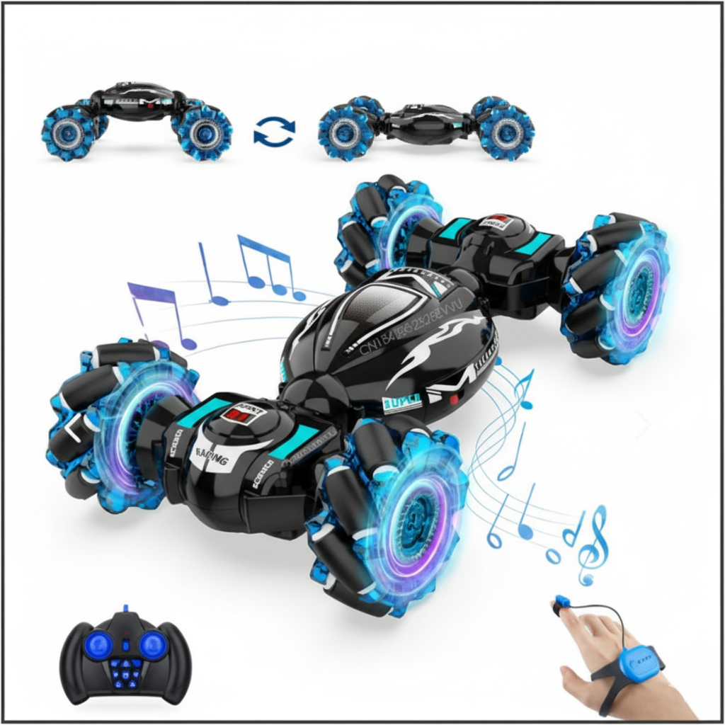 Carro a control remoto acrobático Stunt 4X4 sensor manual luz