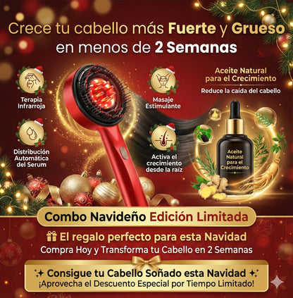Cepillo Masajeador Capilar + aceite crecimiento cabello