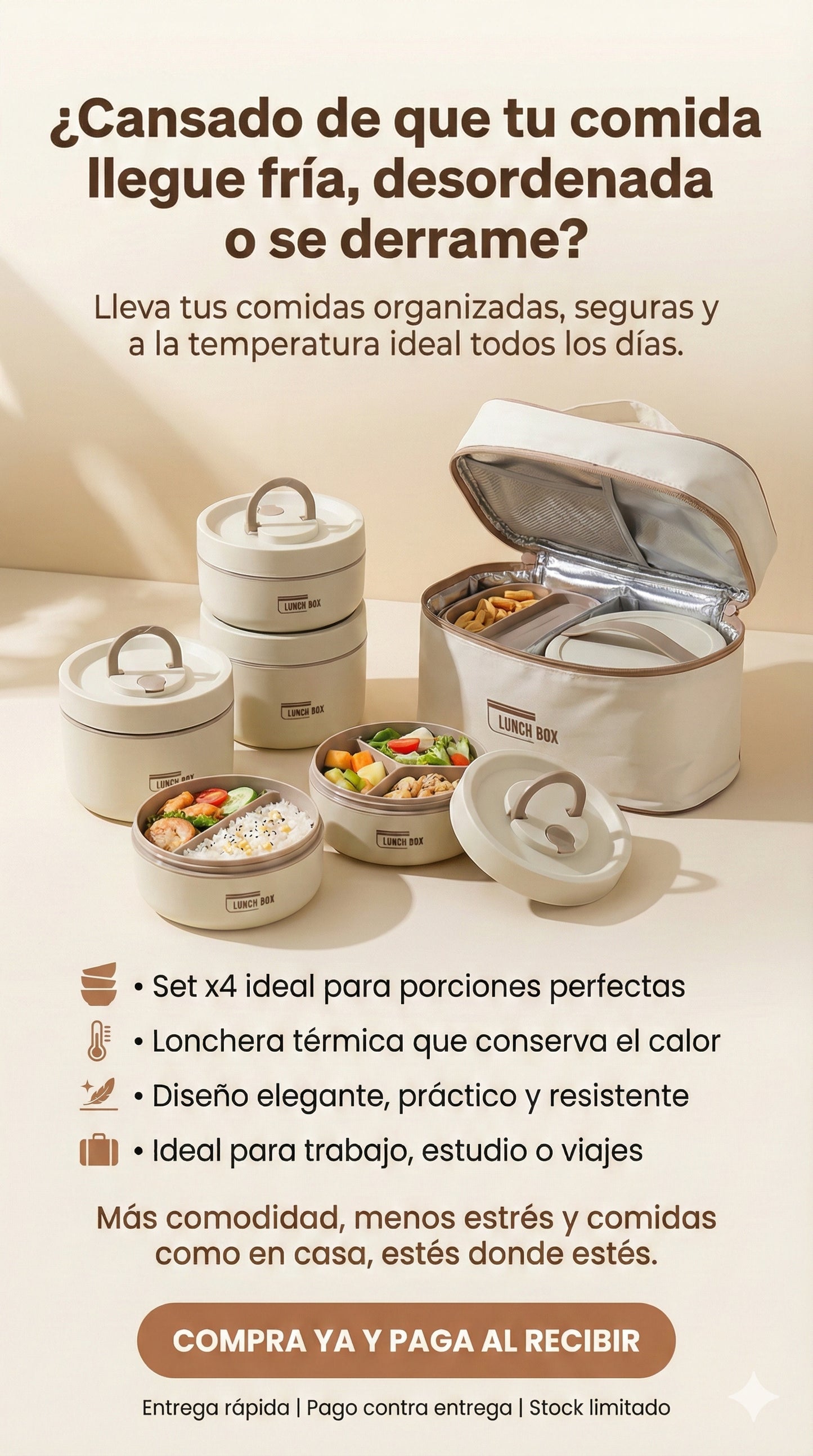 PACK LUNCHBOX: 4 Loncheras Térmicas + maleta + envío gratis