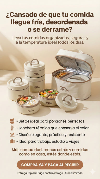 PACK LUNCHBOX: 4 Loncheras Térmicas + maleta + envío gratis
