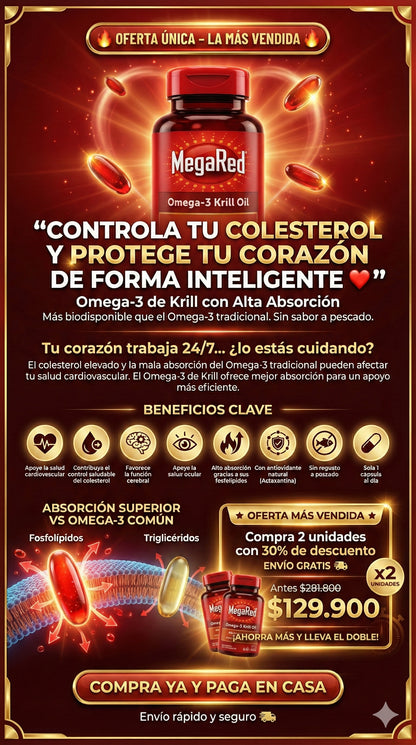 2 Megared Omega-3 Krill Oil